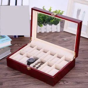 12 Slots Rose Wood Watch Organizer-SA2408-286