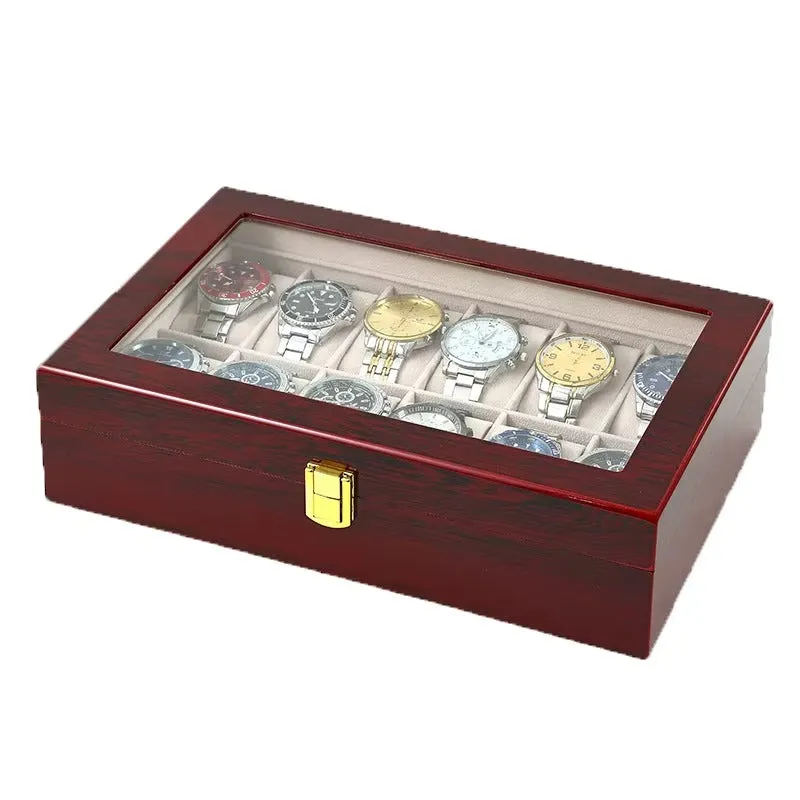 12 Slots Rose Wood Watch Organizer-SA2408-286