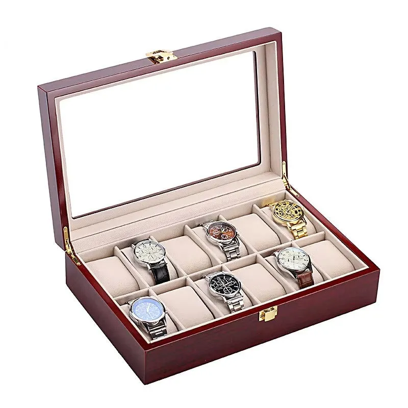 12 Slots Rose Wood Watch Organizer-SA2408-286