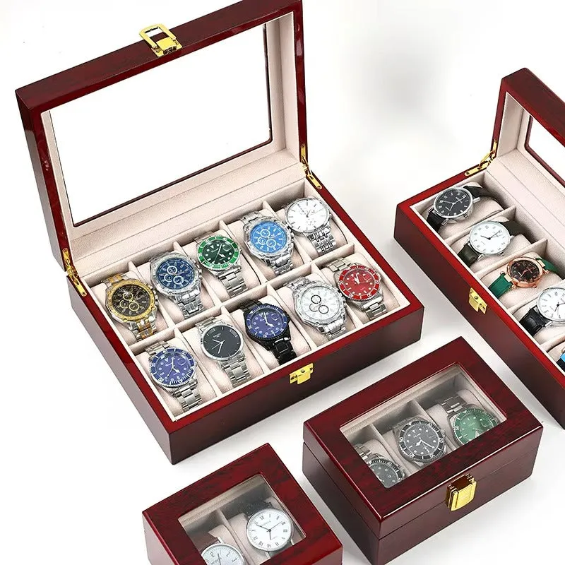 12 Slots Rose Wood Watch Organizer-SA2408-286