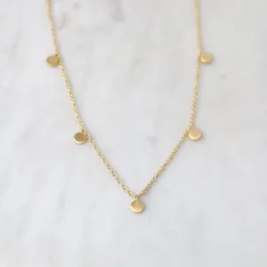 14k Gold Vermeil Confetti Necklace ~ Brushed