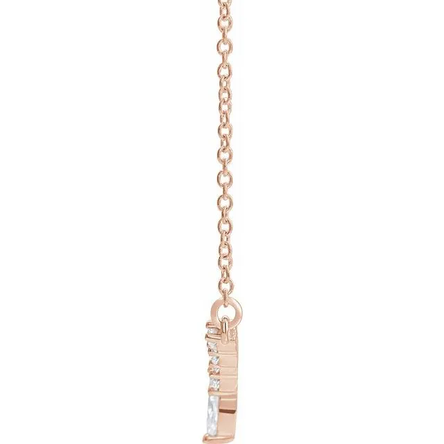 14K Rose 1/3 CTW Diamond 16" "V" Necklace