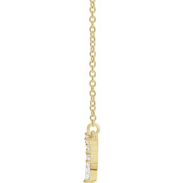 14K Rose 1/3 CTW Diamond 16" "V" Necklace