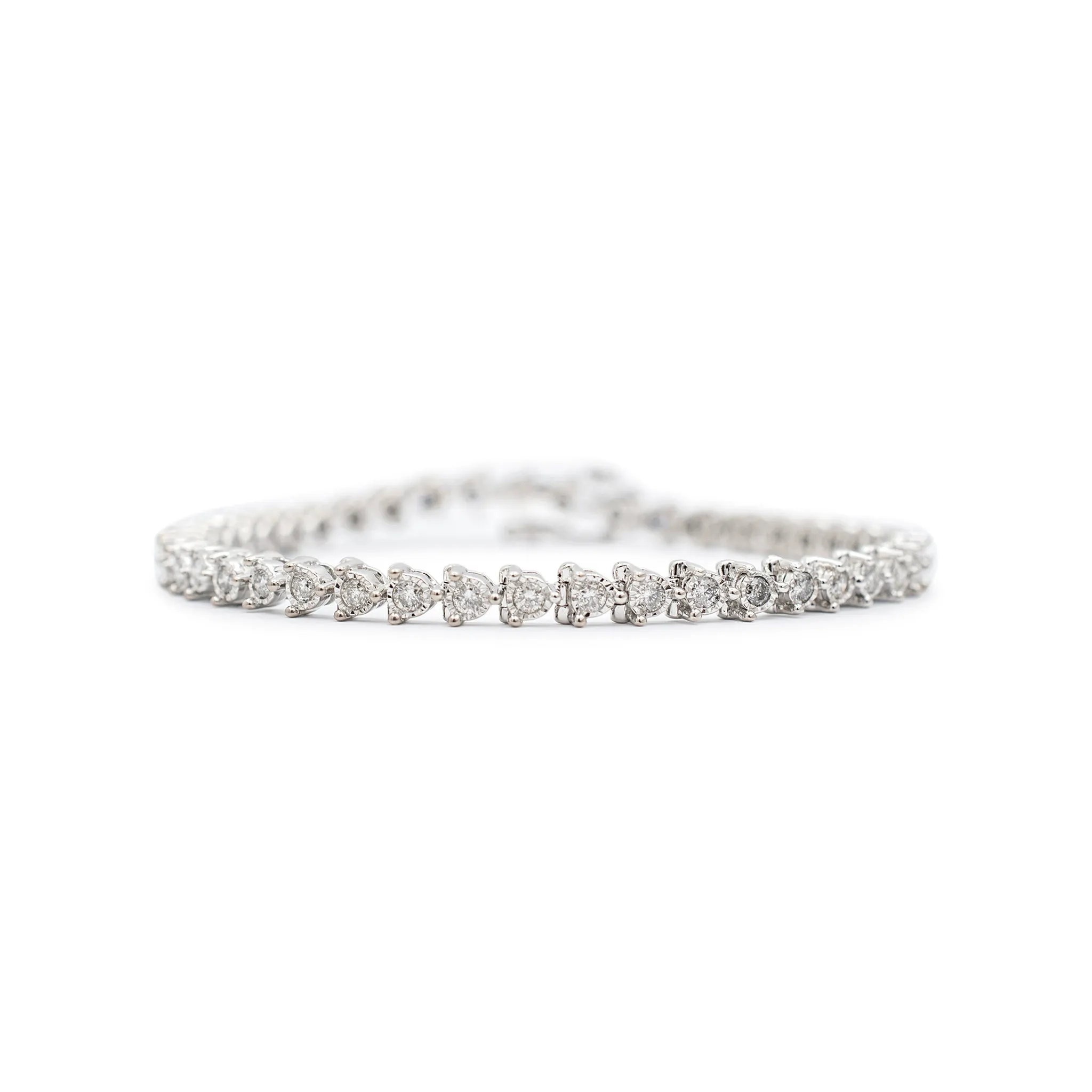 14K White Gold 1.71ct Diamond Tennis Bracelet
