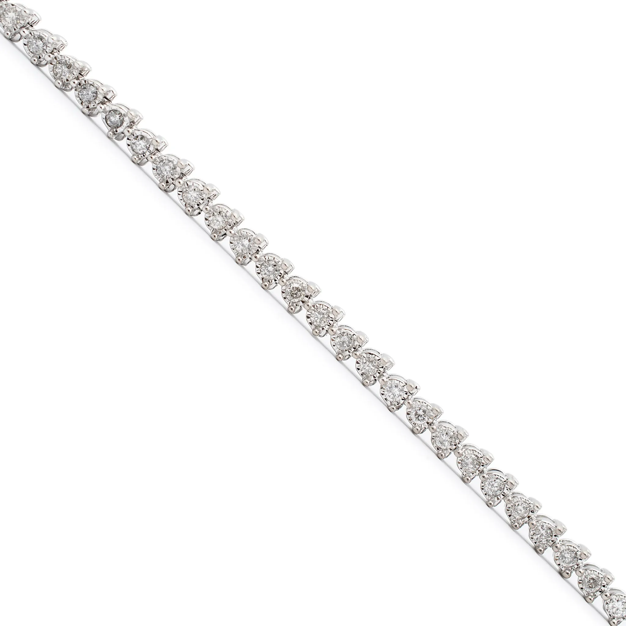 14K White Gold 1.71ct Diamond Tennis Bracelet