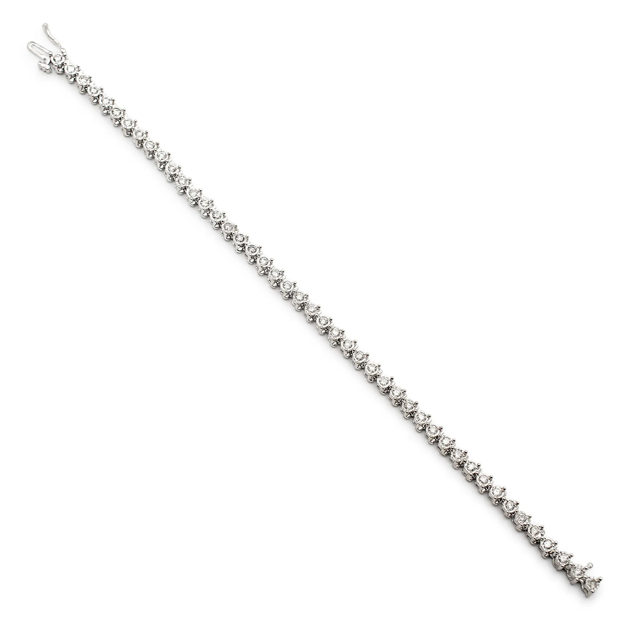 14K White Gold 1.71ct Diamond Tennis Bracelet