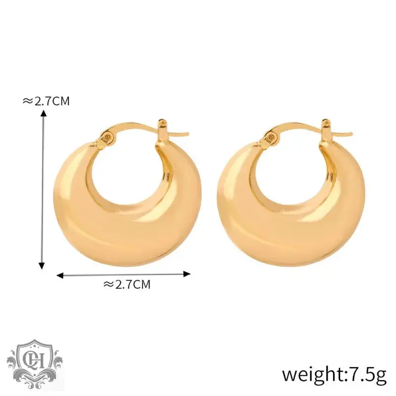 18K gold simple personality U-shaped design earrings