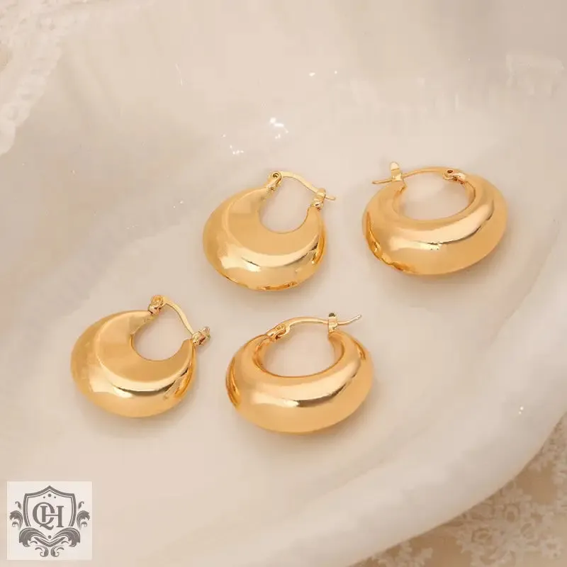 18K gold simple personality U-shaped design earrings