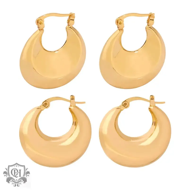 18K gold simple personality U-shaped design earrings