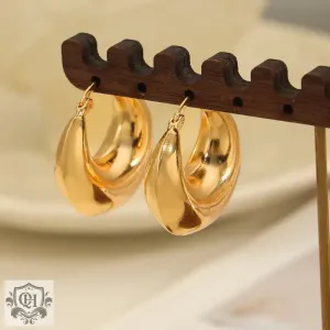 18K gold simple personality U-shaped design earrings