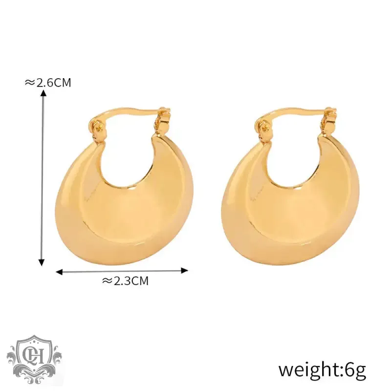 18K gold simple personality U-shaped design earrings