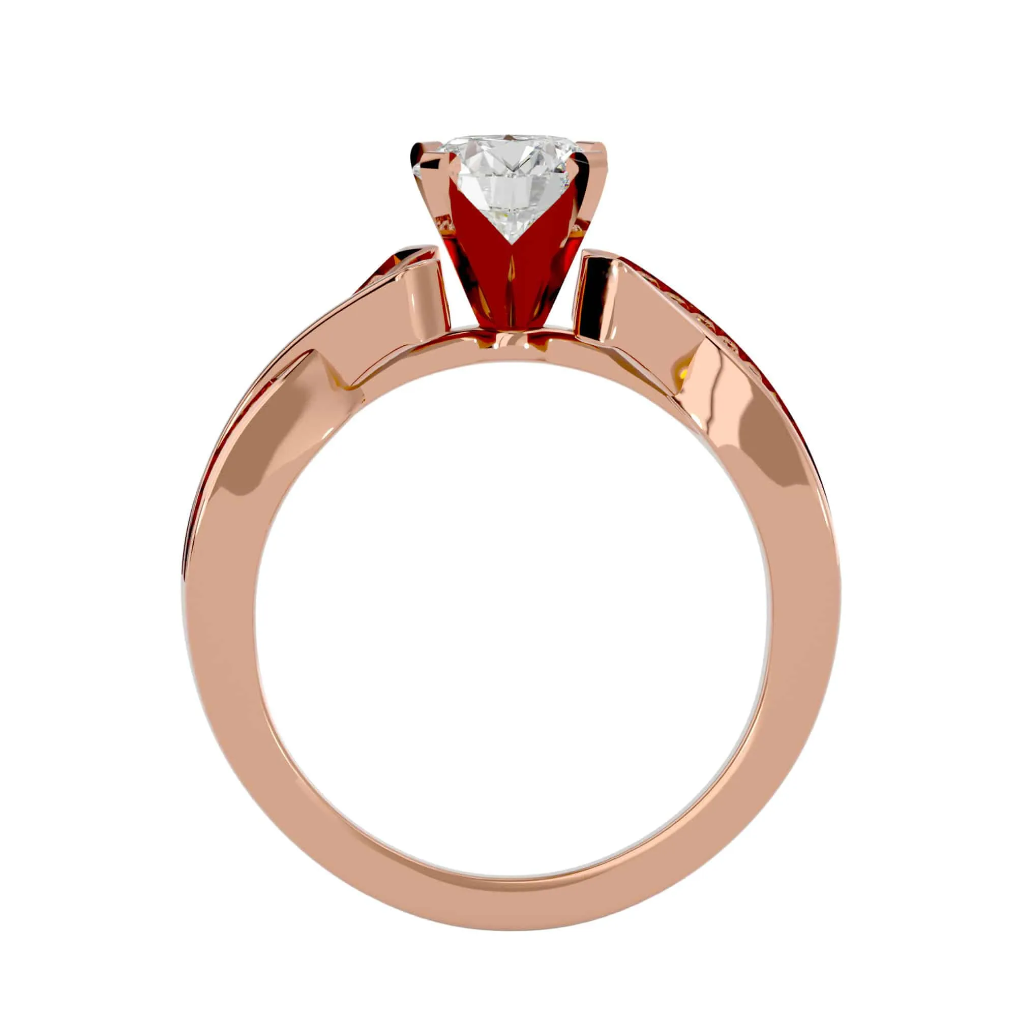 2.18ct Intertwined Solitaire Diamond Engagement Ring