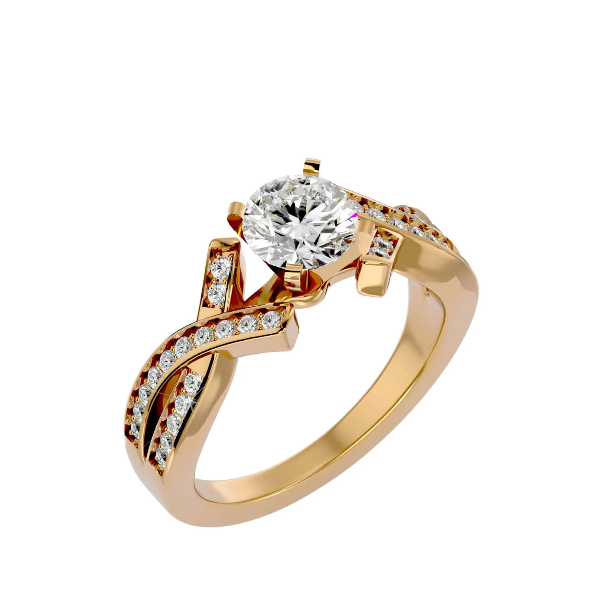 2.18ct Intertwined Solitaire Diamond Engagement Ring