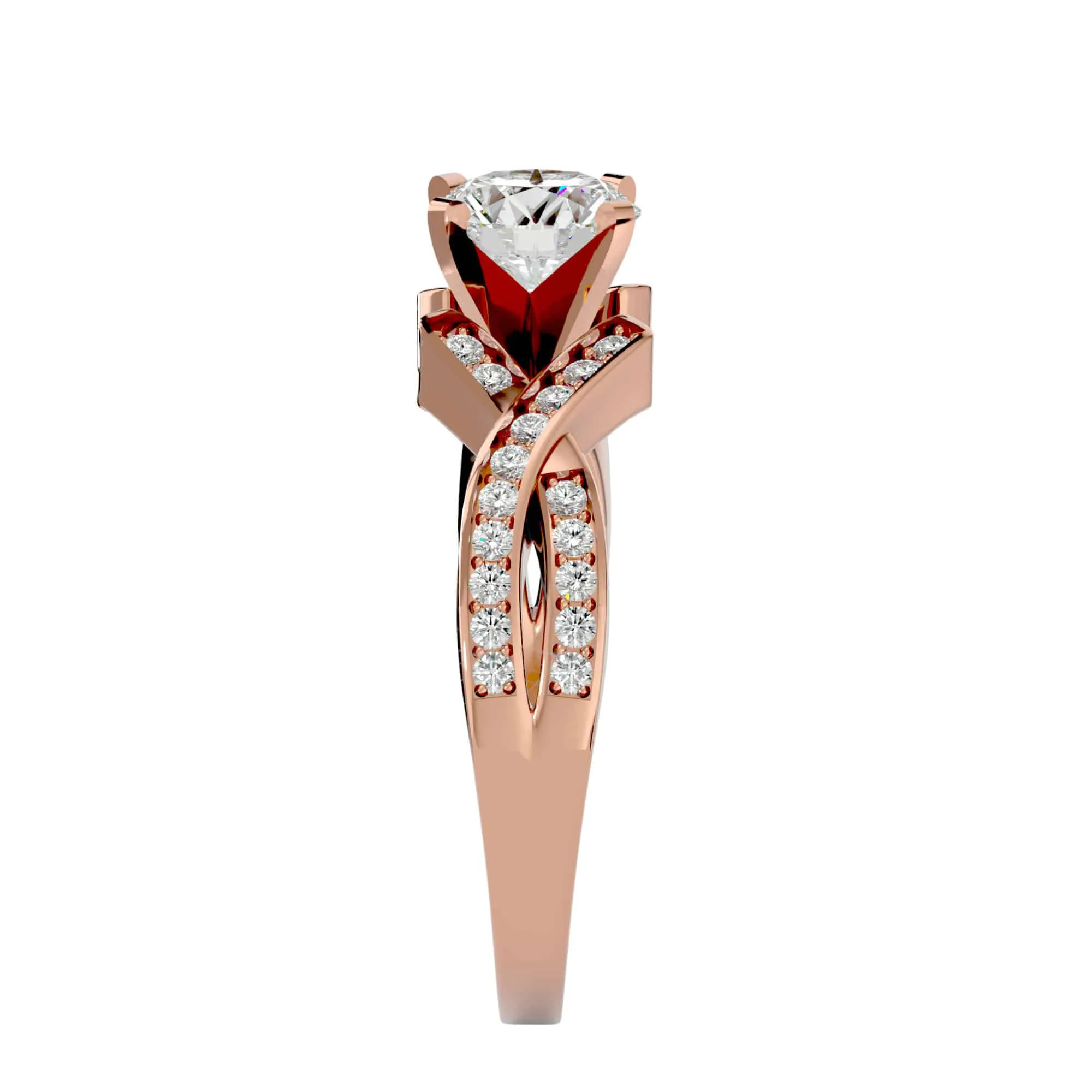 2.18ct Intertwined Solitaire Diamond Engagement Ring