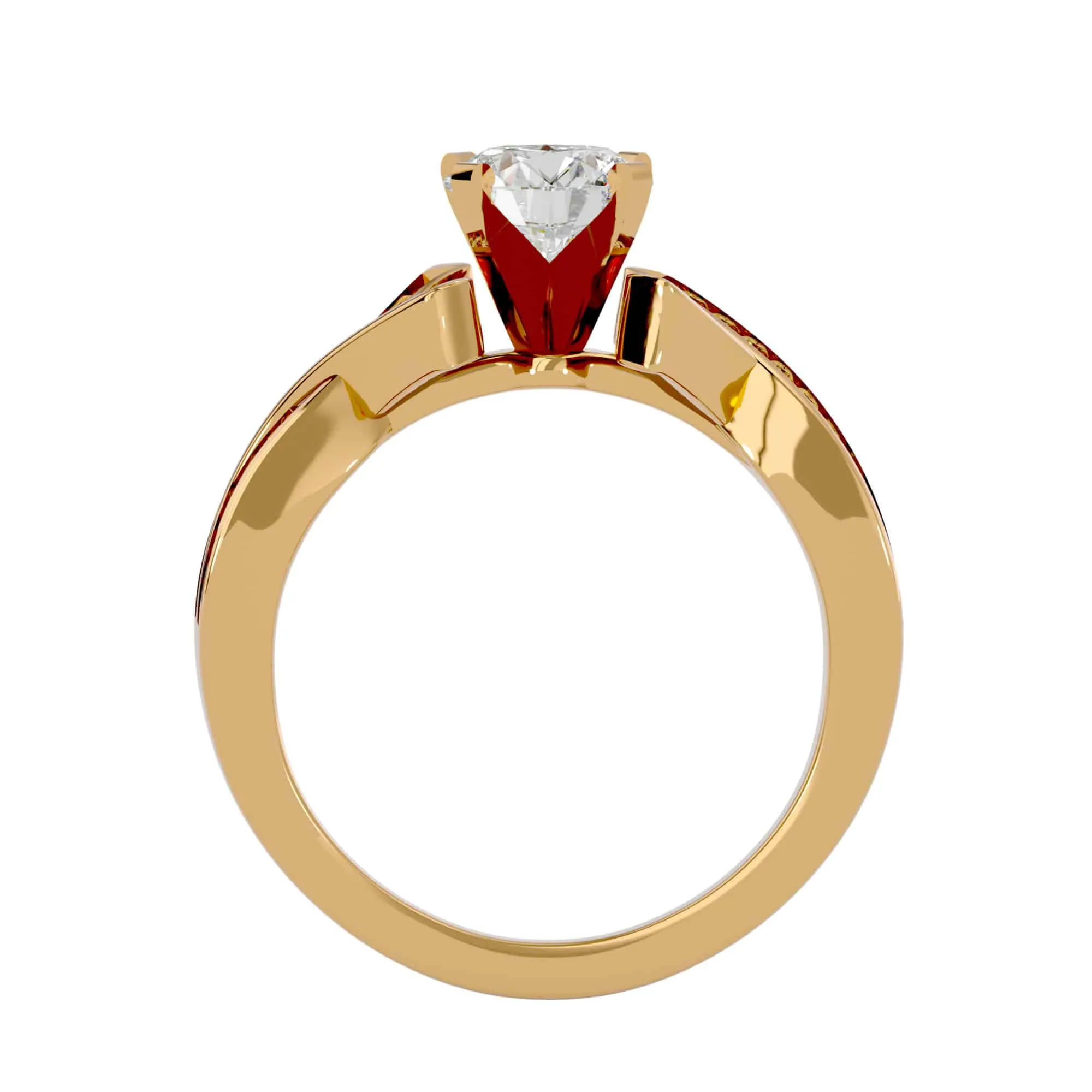 2.18ct Intertwined Solitaire Diamond Engagement Ring