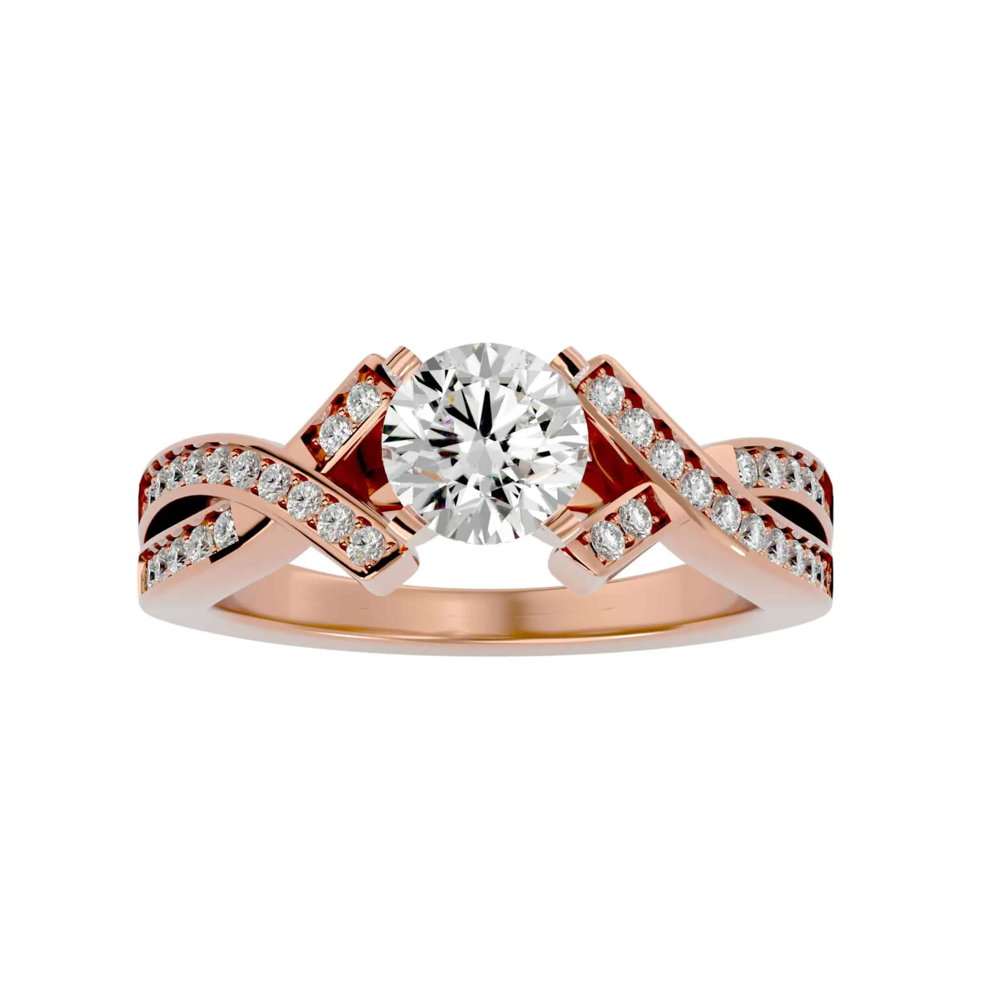 2.18ct Intertwined Solitaire Diamond Engagement Ring