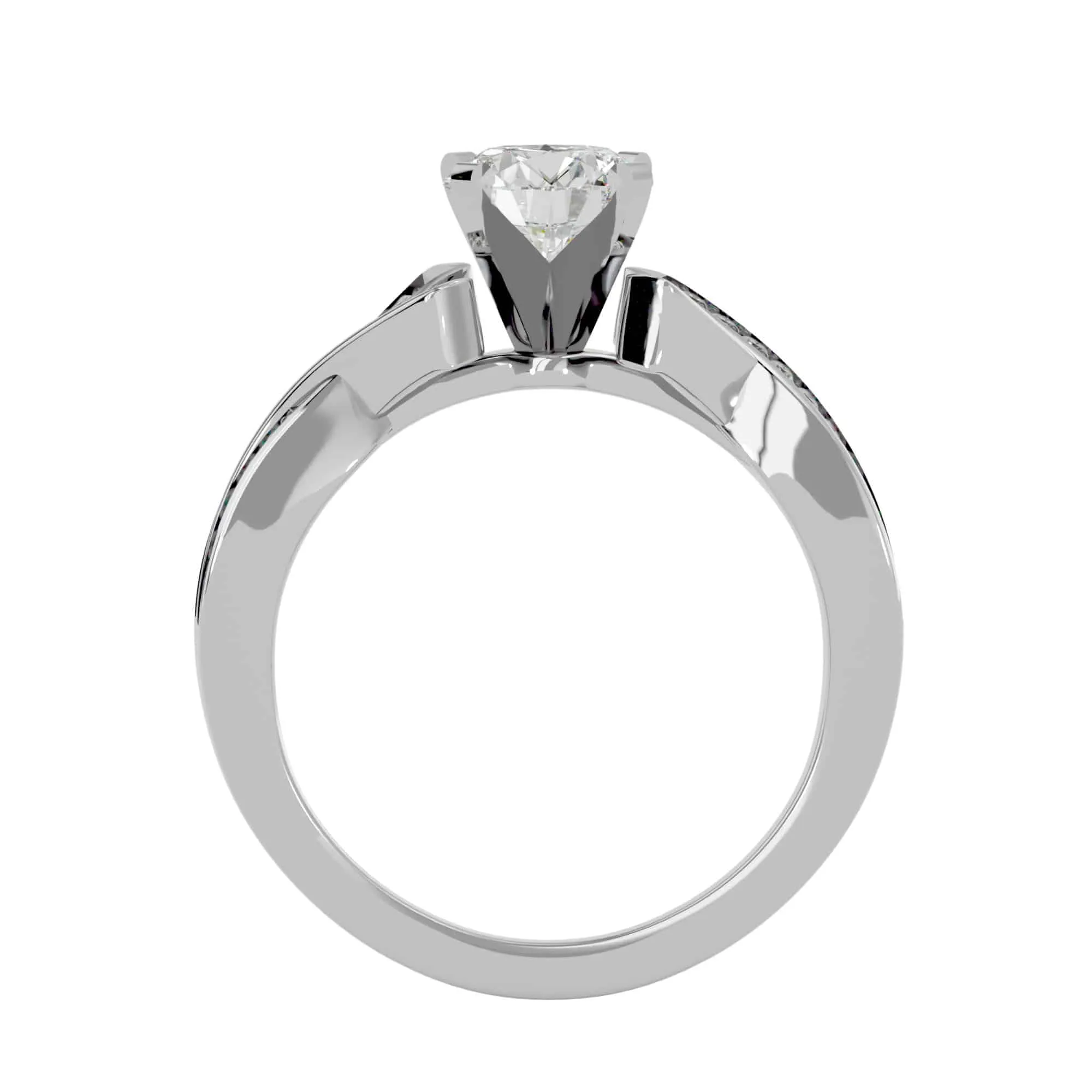 2.18ct Intertwined Solitaire Diamond Engagement Ring