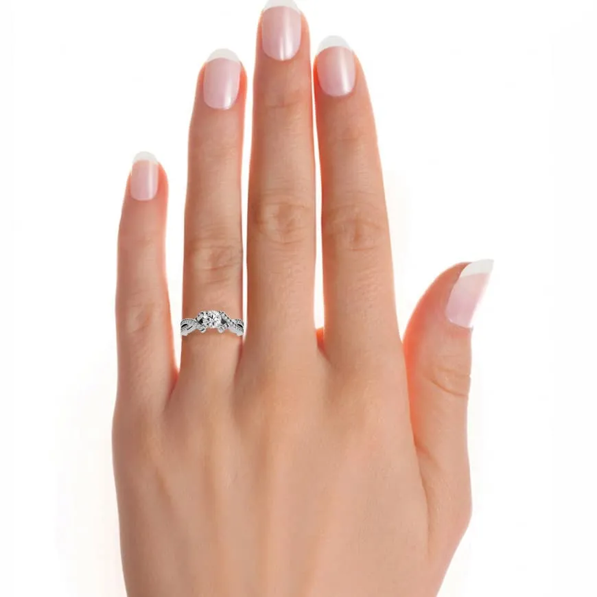 2.18ct Intertwined Solitaire Diamond Engagement Ring