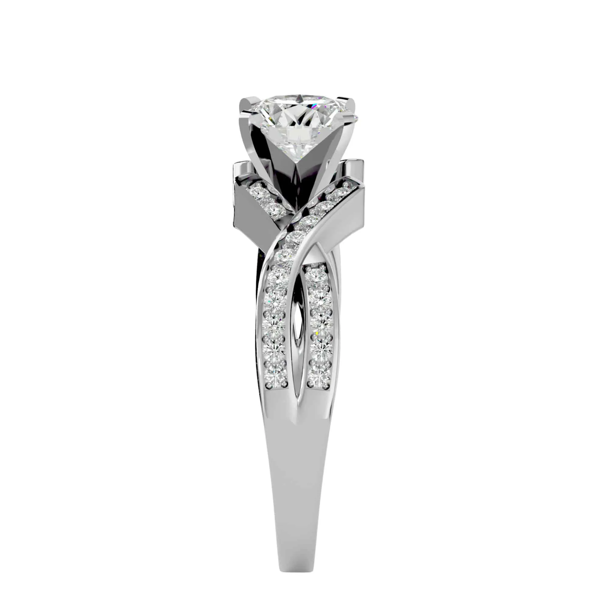 2.18ct Intertwined Solitaire Diamond Engagement Ring