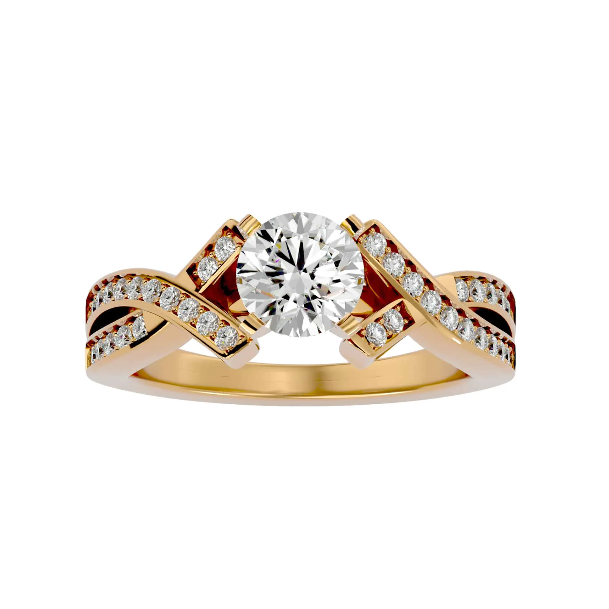 2.18ct Intertwined Solitaire Diamond Engagement Ring