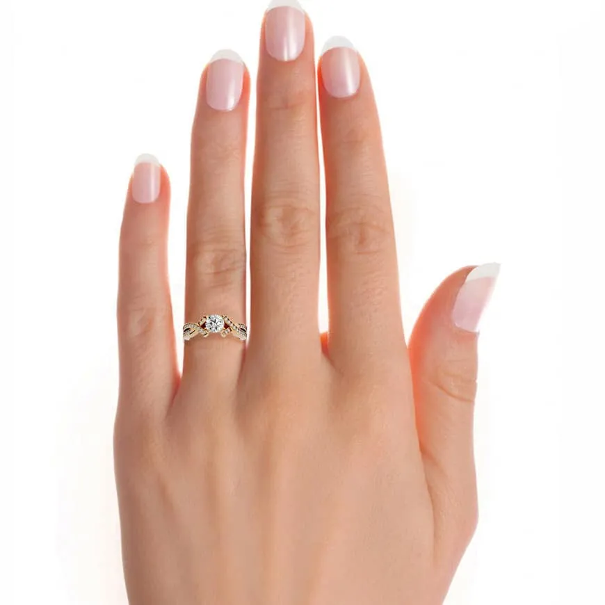 2.18ct Intertwined Solitaire Diamond Engagement Ring