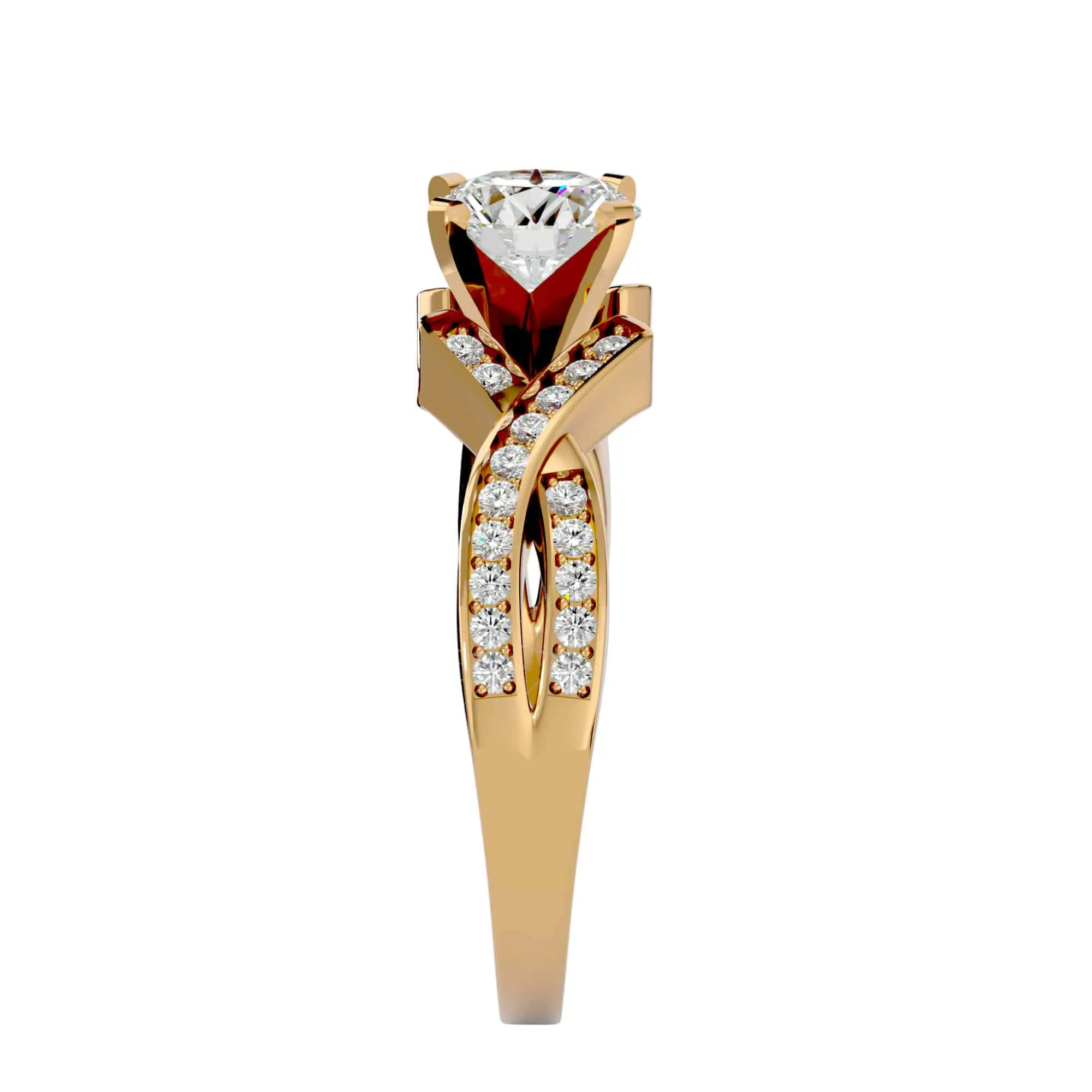 2.18ct Intertwined Solitaire Diamond Engagement Ring