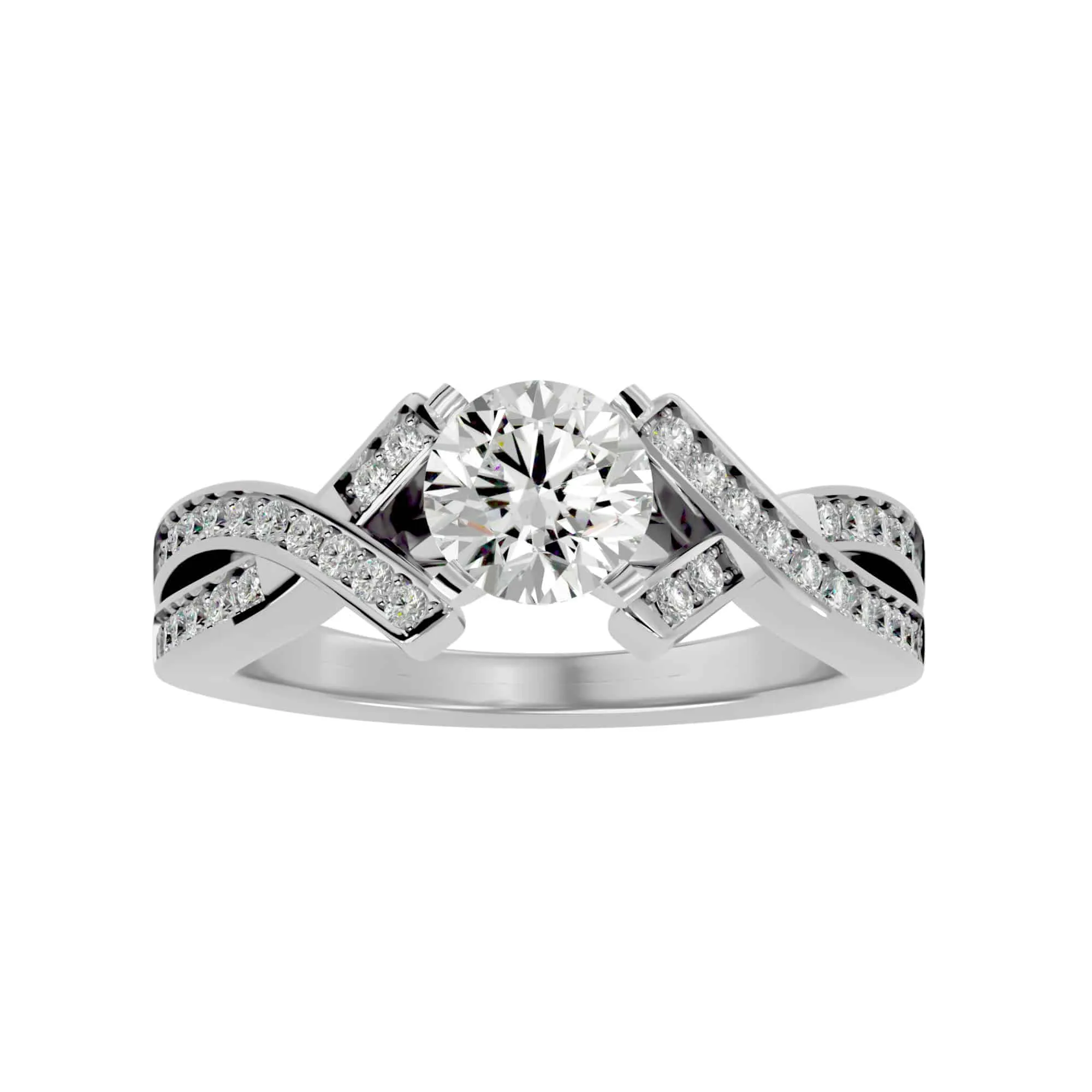 2.18ct Intertwined Solitaire Diamond Engagement Ring