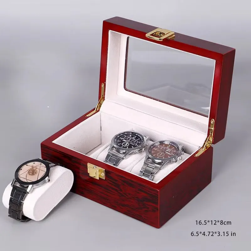 3 Slots Rose Wood Watch Organizer-SA2408-287