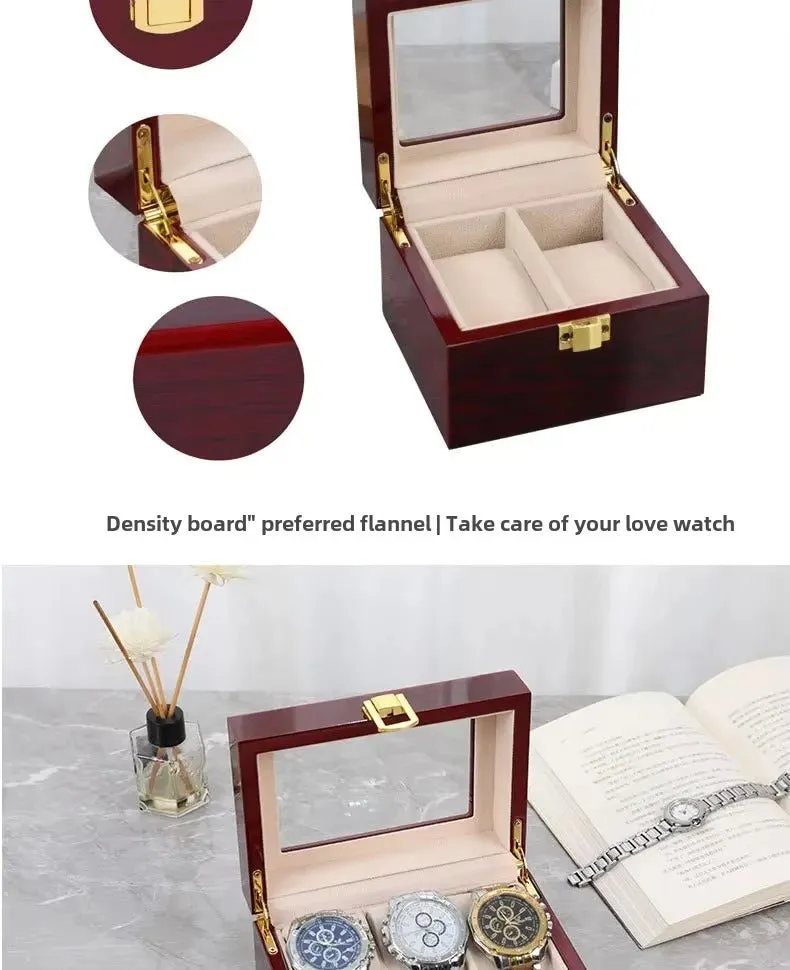 3 Slots Rose Wood Watch Organizer-SA2408-287