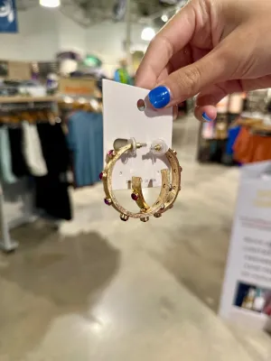 45mm Crystal Station Textured Hoops