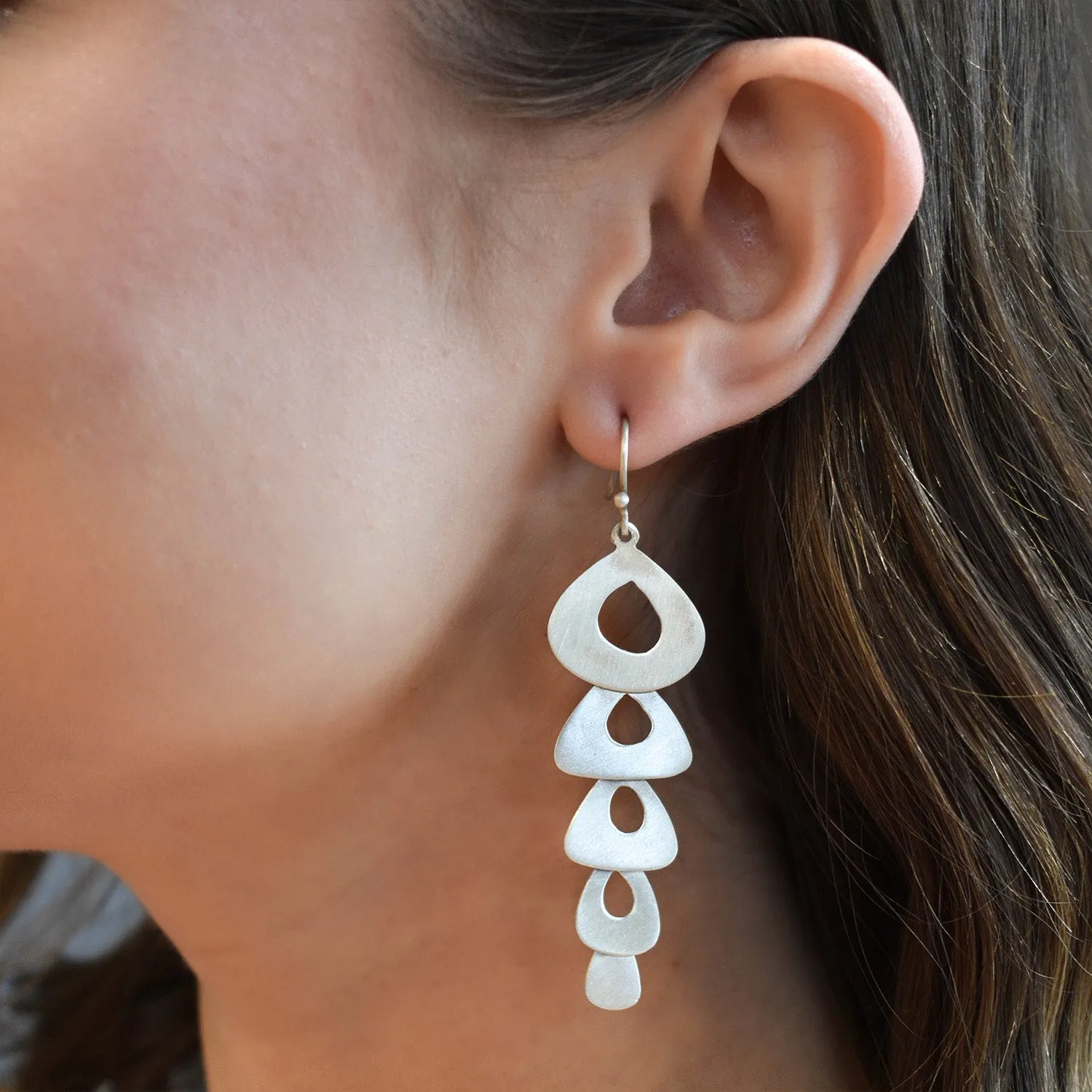 5 Tier Organic Cascade Earrings