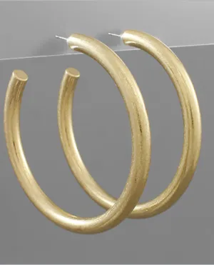 70mm Hollow Worn Gold Earrings