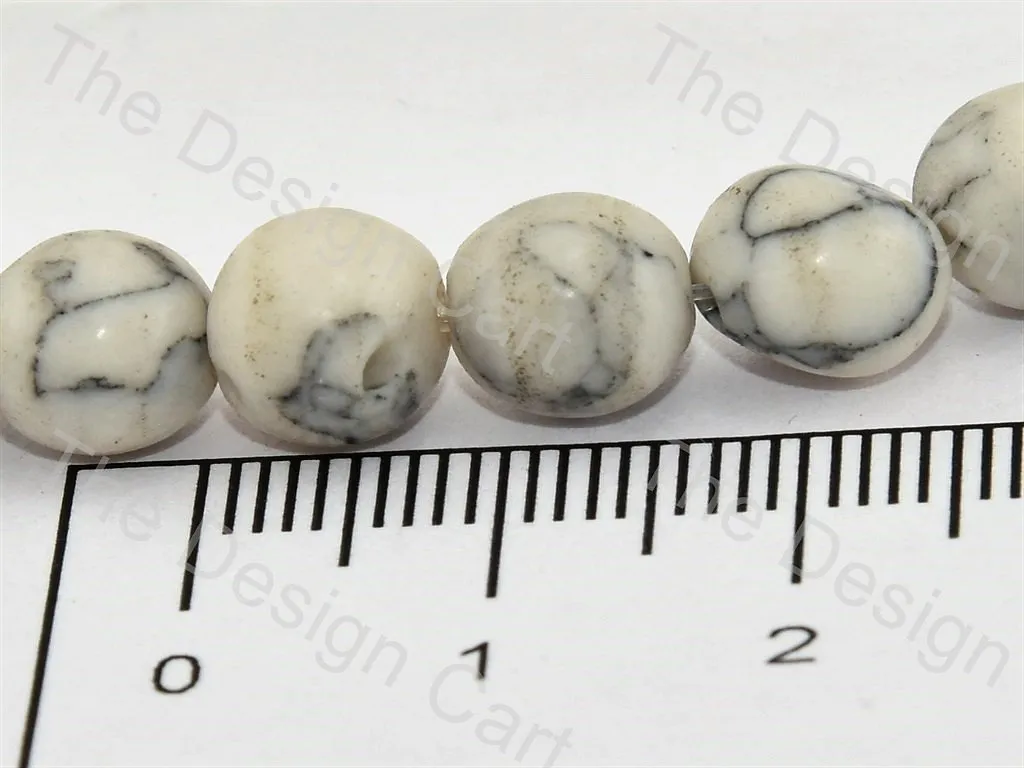 8 mm White Black Rondelle Jade Quartz Stones