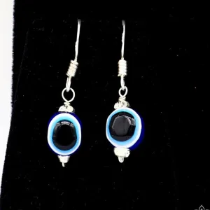 925 Sterling silver evil eye handmade hoops earring amazing customized drop dangle evil eyes jewelry for girl's s1162