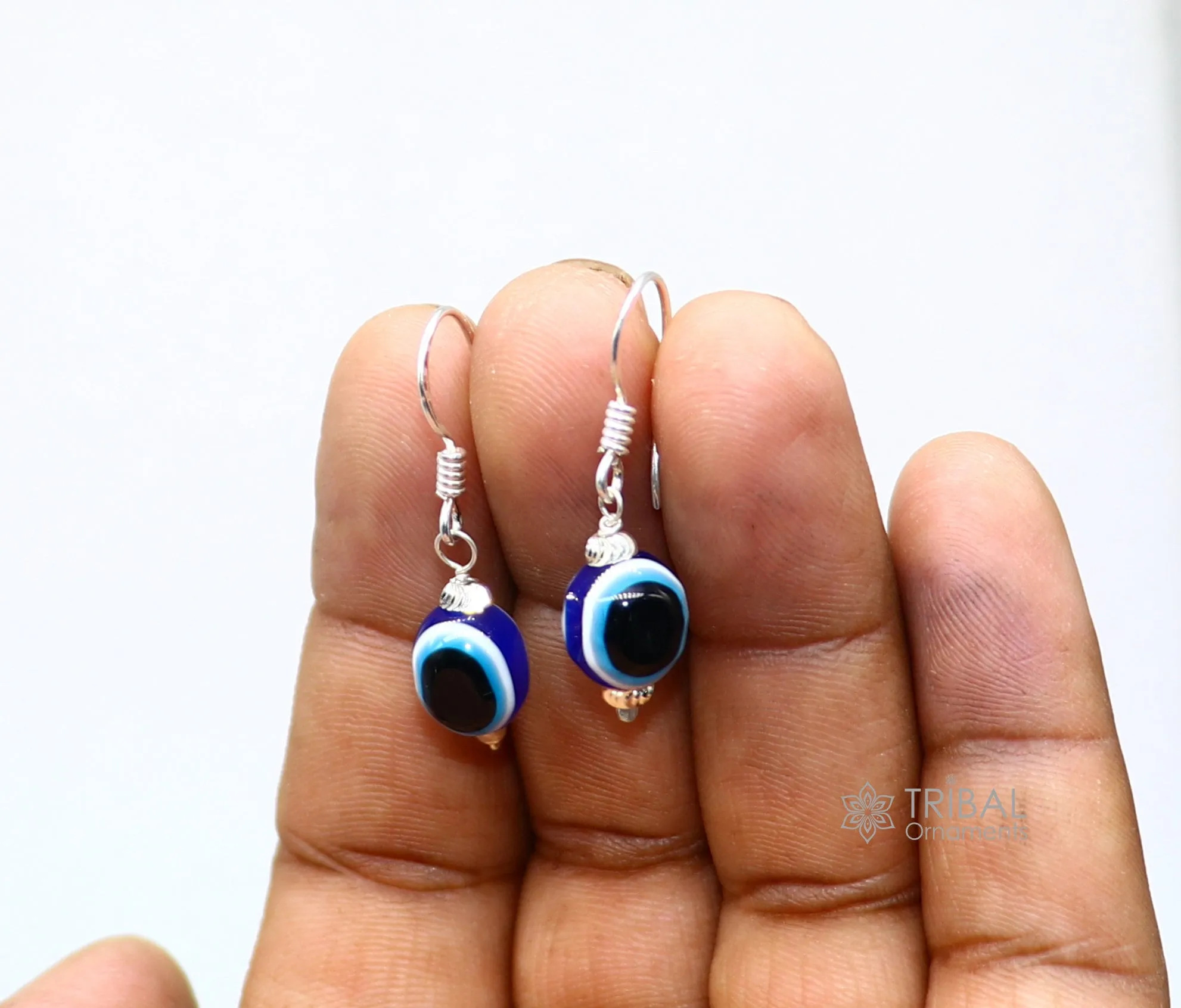 925 Sterling silver evil eye handmade hoops earring amazing customized drop dangle evil eyes jewelry for girl's s1162