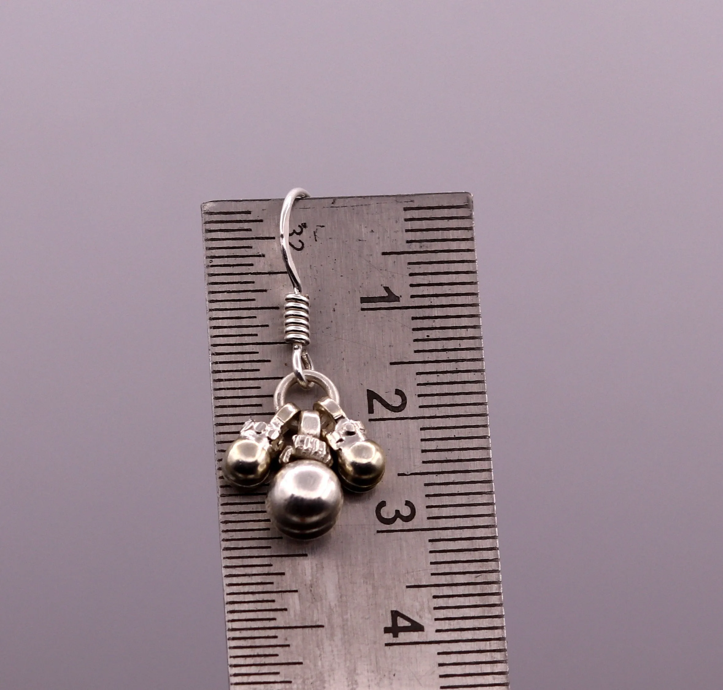 925 sterling silver handmade gorgeous hoops earrings, bells earrings amazing stylish modern hoop earrings for belly dance jewelry s491