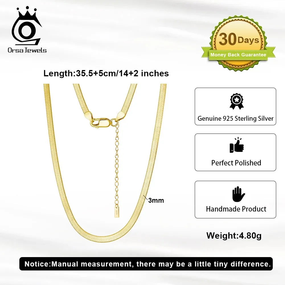 925 Sterling Silver Simple Bone Chain Short Necklace for Women