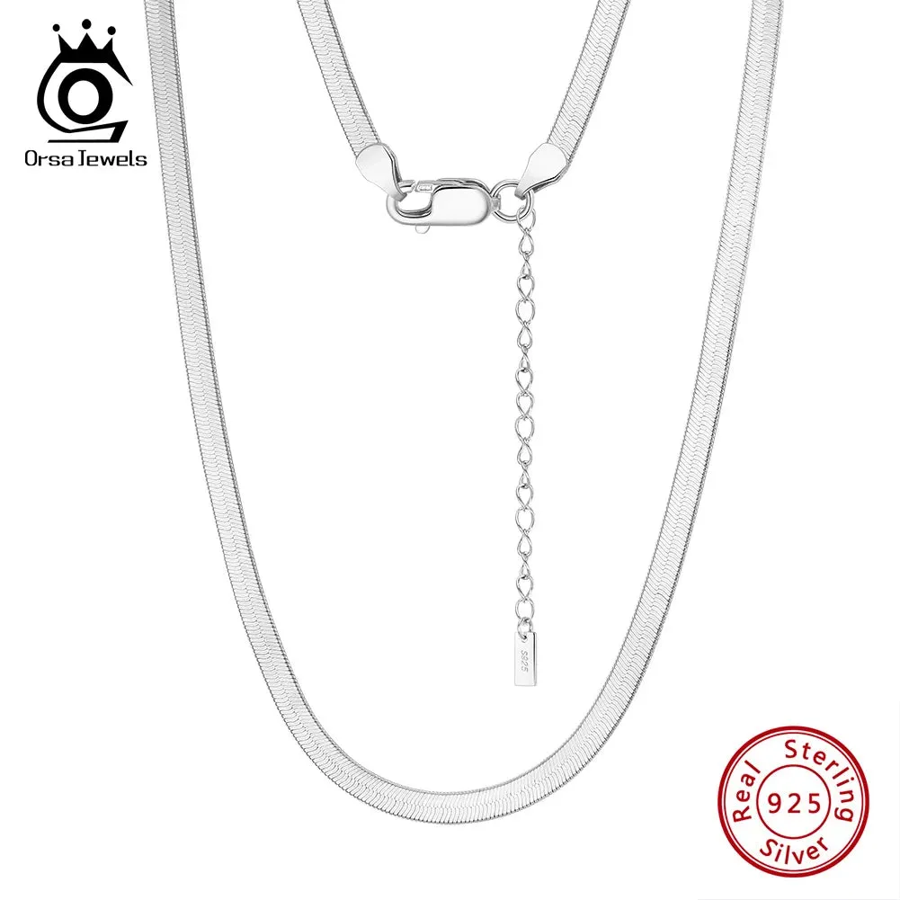 925 Sterling Silver Simple Bone Chain Short Necklace for Women