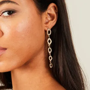 Accessorize London Women's Mini Circle Long Drop Earrings