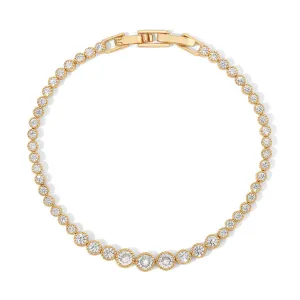 Alexandria Graduated Tennis Bracelet in Gold and Clear Cubic Zirconia - Joy Dravecky