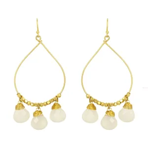 Bella White Chalcedony Earrings