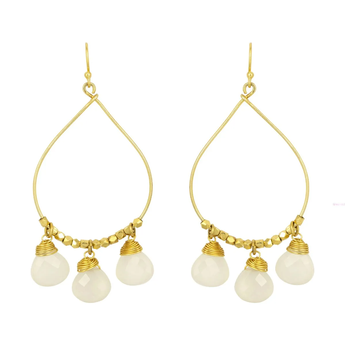 Bella White Chalcedony Earrings