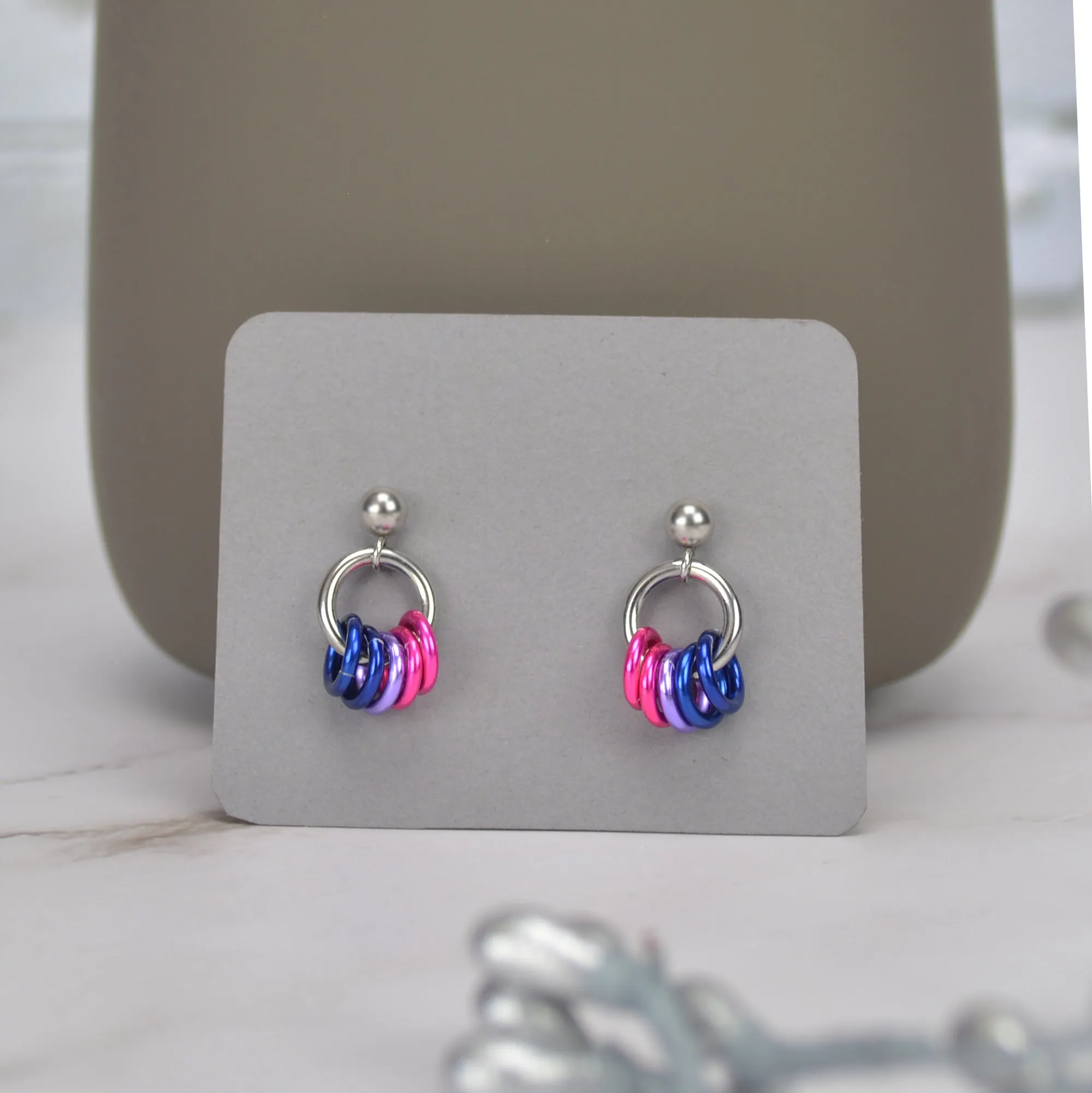 Bisexual Pride - Tiny Flag Earring Studs