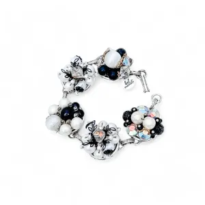 Black and White Vintage Cluster Bracelet