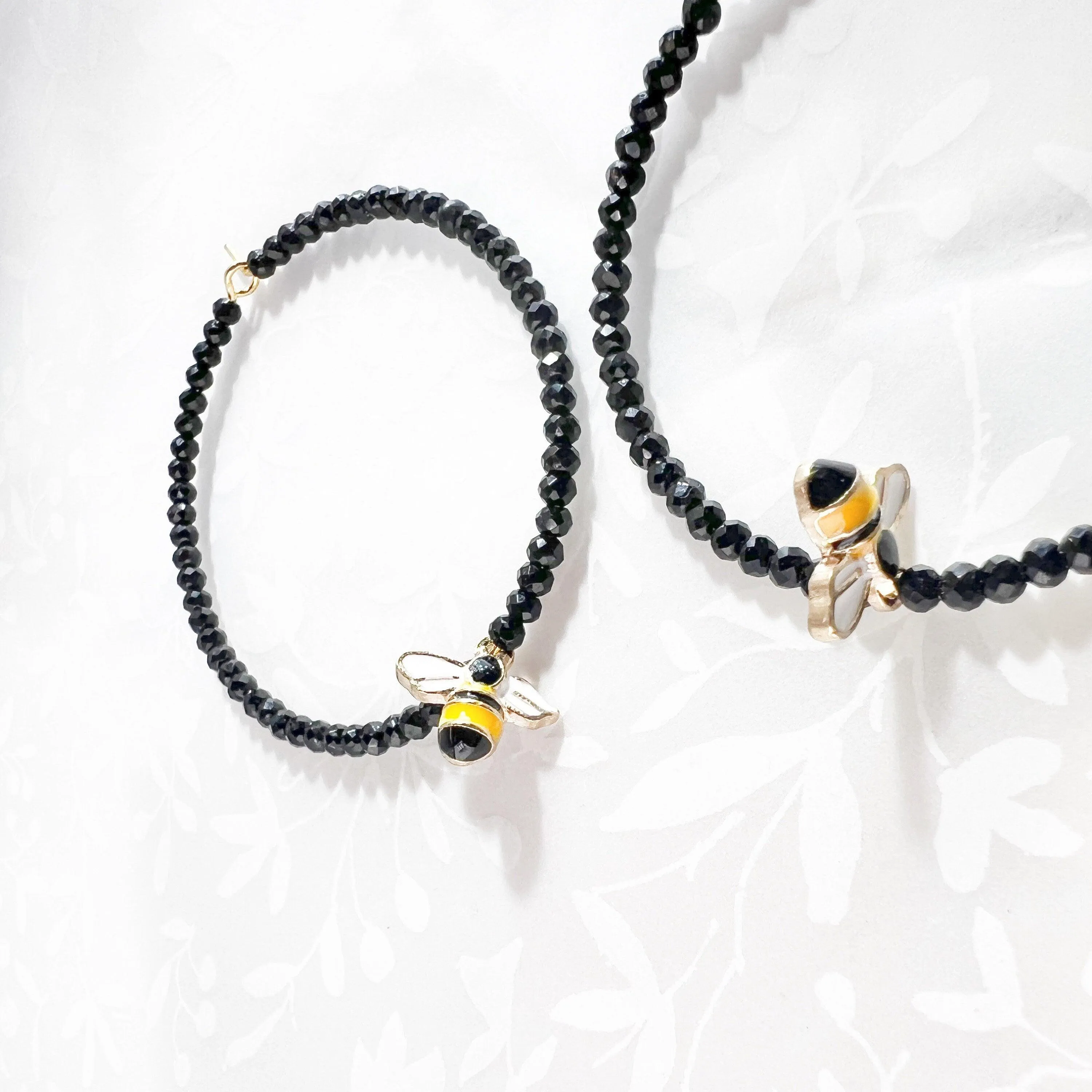Black bug earring hoops