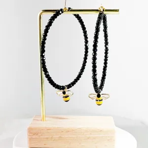 Black bug earring hoops