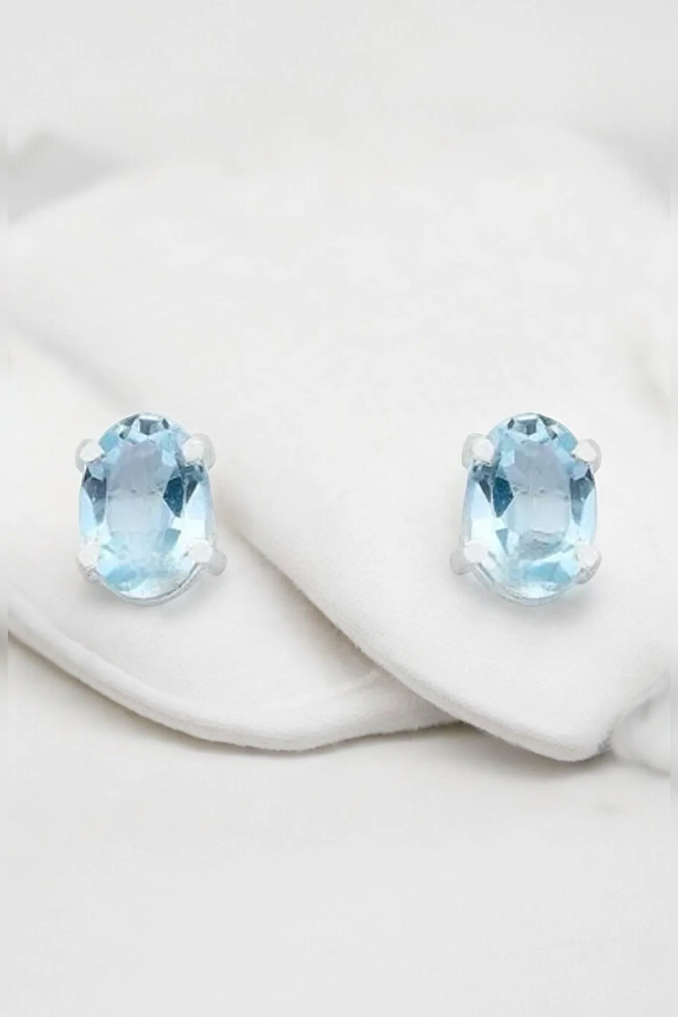 Blue Topaz Minimalist Earrings