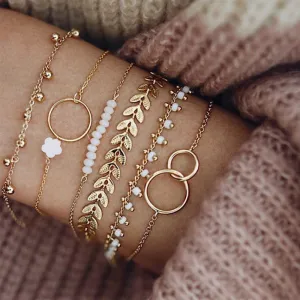 Bohemian Gold Tassel Bracelets for Women