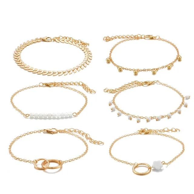 Bohemian Gold Tassel Bracelets for Women