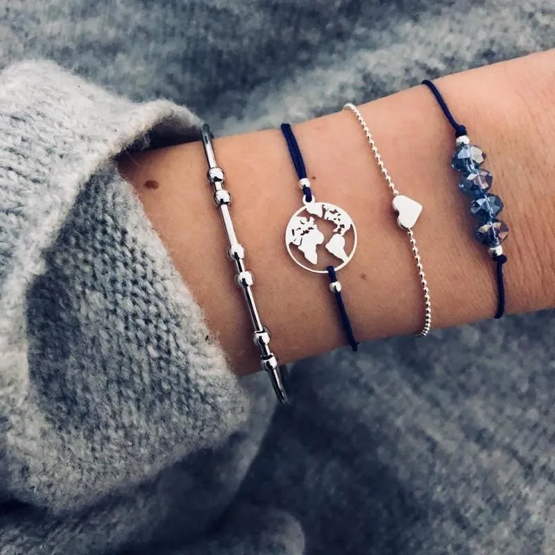 Boho Charm Vintage Beaded Bracelet Set